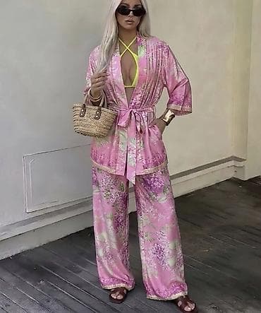kombinezoni od satena: Komplet – kimono i široke pantalone od satena. - Gornji deo: kimono — 1