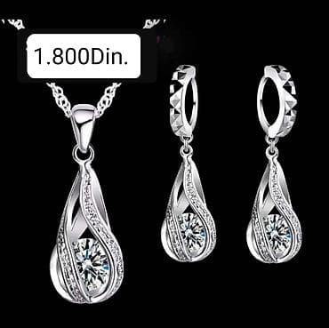 drveni nakit: Posrebreni set od dva nakita sa žigom S925 u četri boje – elegantan — 4