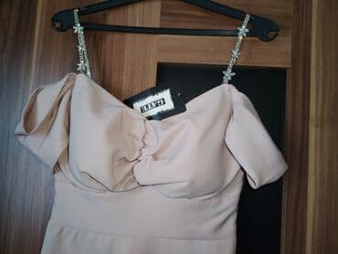 Women's Clothing: L, color - Beige, Cocktail, With the straps — 1