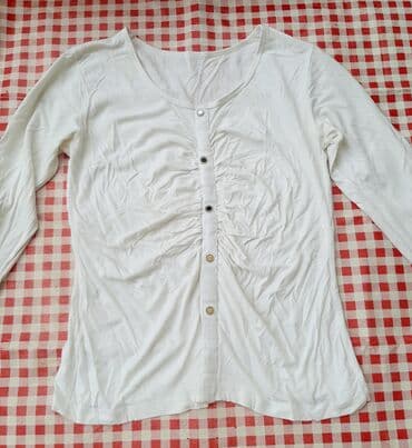 tunika boho style: L (EU 40), Cotton, Single-colored, color - White — 4