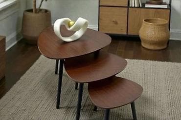 antiques: Set klub stolova – 3 komada (stackable/ugnežđeni) - Dizajn: moderan — 3
