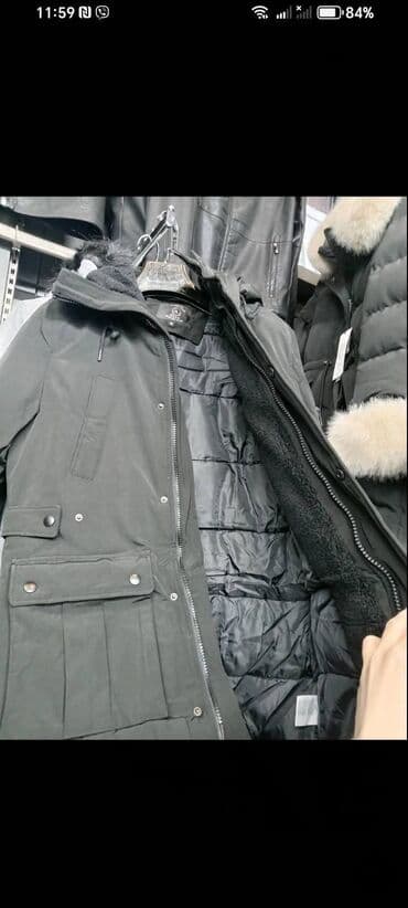 termo helanke muske: Muška zimska parka – crna gs - Duži model sa kapuljačom i visokim — 2