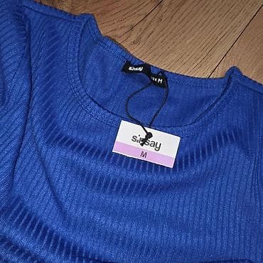 patike plave: Sinsay ženska haljina, veličina M.Nova - Model: uska, rebrasta — 3