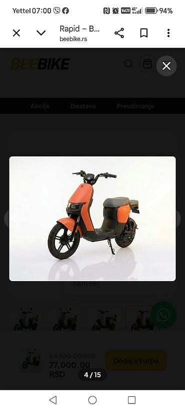 motori mali: Električni skuter BeeBike Rapid - Kompaktan gradski e-skuter sa — 1