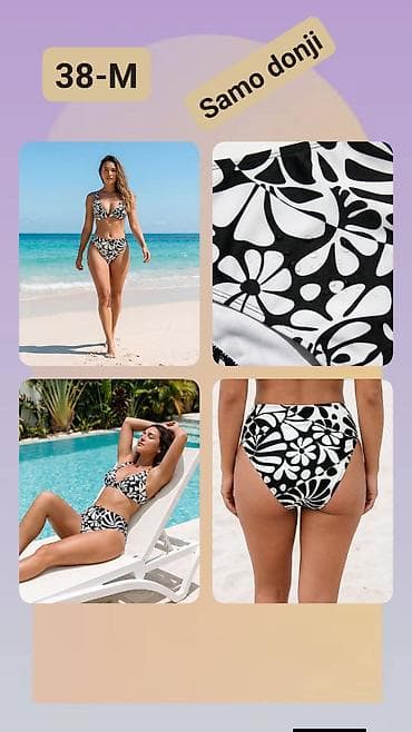 pantalone za plažu: Ženski donji deo bikinija – model visokog struka - Veličina: 38 / M — 1