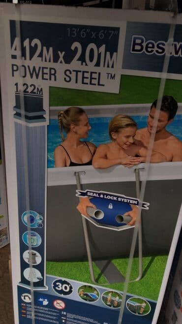 mali bazen: Pravougaoni Bazen Sa Čeličnom Konstrukcijom 412x201x122 cm BestWay — 2