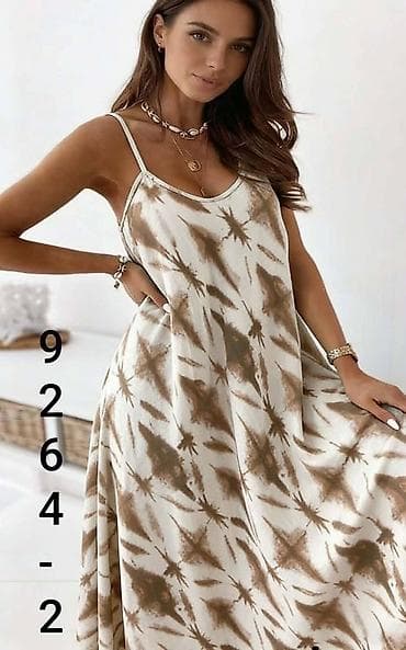 pantera haljine: Letnja haljina na tanke bretele - Kroj: lepršava A-linija, midi — 1