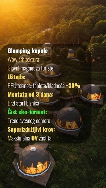 selidbe srbija: Geodezijske kupolne kuće, Glamping kupole, Komercijalni prostori 9 — 4