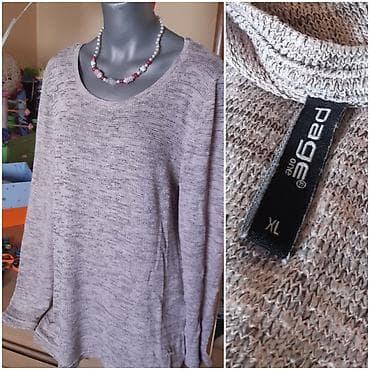 Women's Footwear: Džemper/tunika Page One, veličina XL. - Boja: svetlosiva melirana - — 2