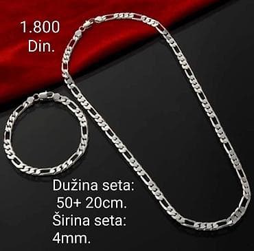 tn 1: Posrebreni setovi nakita za muškarce sa žigom S925.Lanac i narukvica– — 2