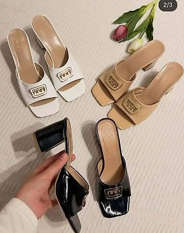 sandale na platformu sa zatvorenim prstima: Ženske klompe/sandale na štiklu sa otvorenim prstima - Model: slip-on — 2