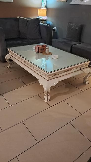 Kids' furniture: Klub sto sa staklenom pločom – klasičan stil - Materijal: masivno — 1