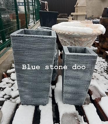 pivski set: Betonske žardinjere – set pravougaonih saksija - Materijal: armirani — 1