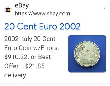 ski komplet za decu: Italijanski kovan novac od 20 euro centi – godina 2002. - Država — 4