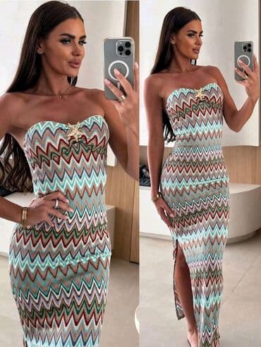 haljine dugacke: One size, color - Multicolored, Evening, Without sleeves — 1