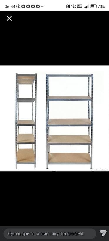 stalak za torbe: Metalna skladišna polica sa 5 nivoa - Dimenzije: visina 220 cm — 2