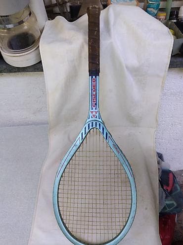 majica za tenis: Tenis reket Fischer Austria, plavi drveni, ocuvan — 1