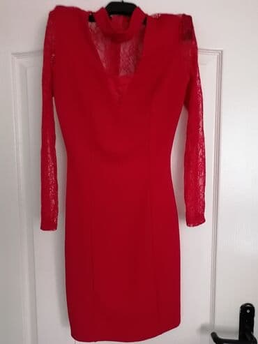 haljine c a: S (EU 36), color - Red, Cocktail, Long sleeves — 3