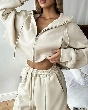 tech fleece l: Damski komplet trenerke – dukserica sa rajsferšlusom i široke — 7