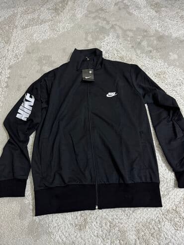 Sweatshirt, L (EU 52), Nike, color - Black, With a zipper