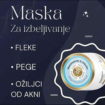 Maska za izbeljivanje lica – Niacinamide & Arbutin - Namenjena za