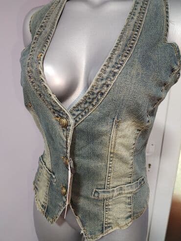 Women's Clothing: Ženski teksas prsluk/korzet – Forever 21 - Materijal: klasičan denim — 2