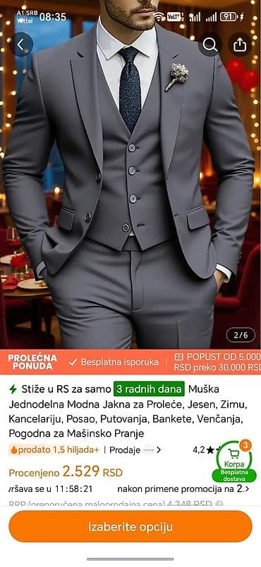 Mkouski sako dajem ga upola cene. Nov pogrešno kupljen vel XL