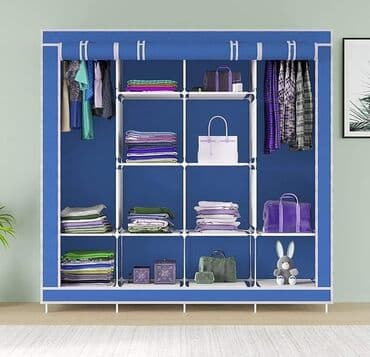 velike police: Platneni garderober 4200din Sklopivi prenosivi orman 165x45x172 cm — 3