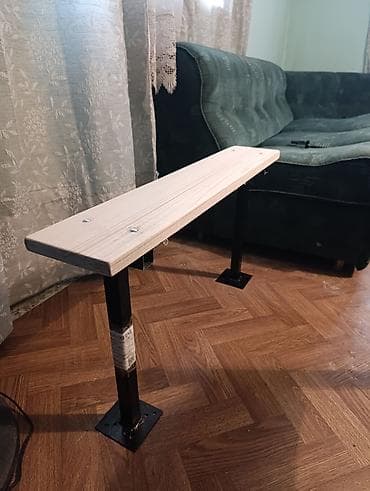 jysk svetleće drvo: Drvena klupa sa metalnim nogama - Sedište: puna drvena daska (svetli — 5