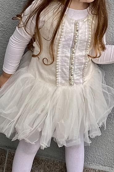 mala sirena lutka: Dečija svečana haljina u beloj/šampanj nijansi Ninia - Model: kroj sa — 2