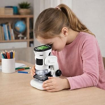 Dečije radionice i alati: 3-u-1 pametni LED mikroskop sa ekranom - Tri načina upotrebe: stoni — 1