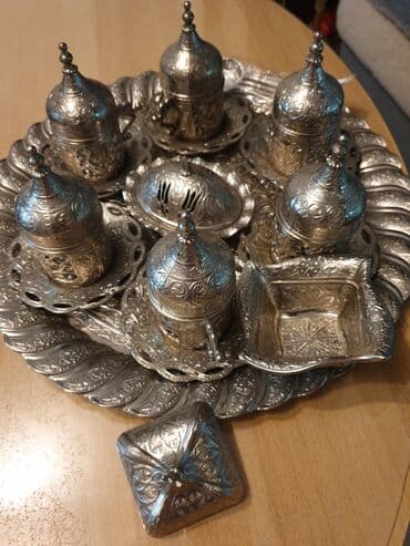 forma ideale ugaone garniture sa zicanim jezgrom: UNIKATNI SET SOLJICA RUCNA IZRADA,NERDJAJUCI CELIKUNITRASNJIST — 2