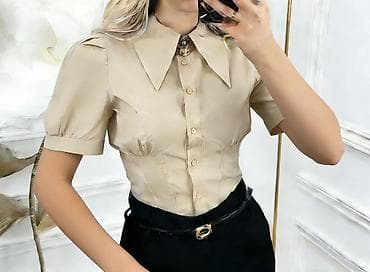 lacoste košulje: Elegantna ženska košulja sa kratkim rukavima i puf detaljima 2200 din — 6