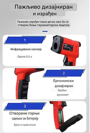 Welding Machines: Nov bezkontaktni industrijski laserski merač temperature sa LCD — 9