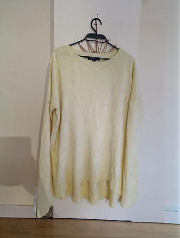 superdry helanke: Ženski oversized džemper/tunika - Boja: svetložuta (pastelna) - Kroj — 1