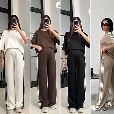 ski pantalone second hand: Ženske dvodelne trenerke – oversize majica i široke pantalone sa — 1