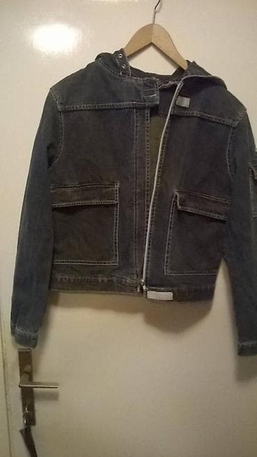 Zenska jakna Stone jeans sa kapuljacom, vel. L, ocuvana, dim: duzina