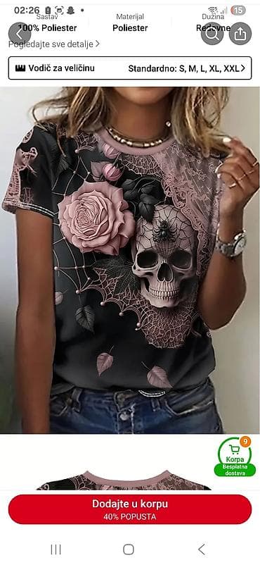 Ženska odeća: - Crne široke pantalone sa visokim pojasom ukrašenim velikim metalnim — 2