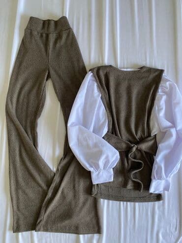 crna kosulja sive pantalone: 09. ✨ nova kolekcija ✨ komplet iz tri dela || pantalone, kosulja i — 3