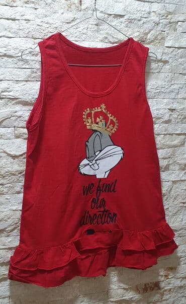 S (EU 36), Cotton, Single-colored, Print, color - Red