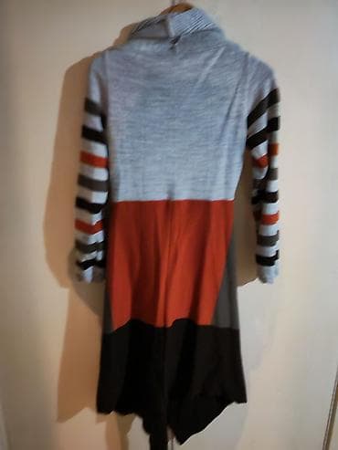 evaroza haljine: Pleteni ženski kardigan/haljina sa dugim rukavima i asimetričnim — 3