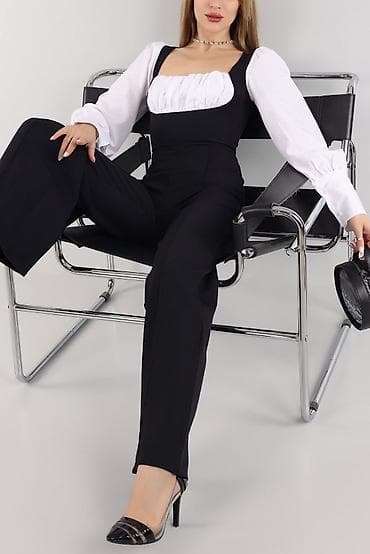 crne perike: ❤️❤️Elegantni ženski kombinezon u crno‑beloj kombinaciji.
🔥1900 din — 3