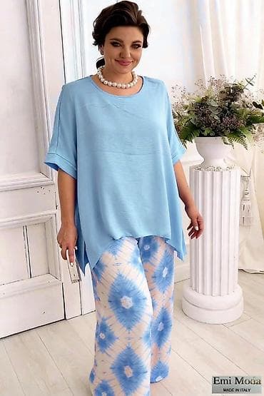 Komplet ženska tunika + široke pantalone Emi Moda (Made in Italy)gs -