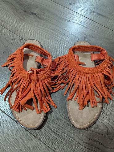 decije klompe online prodaja: Dečije sandale sa resama – narandžaste - Model: sandale sa zatvorenim — 3