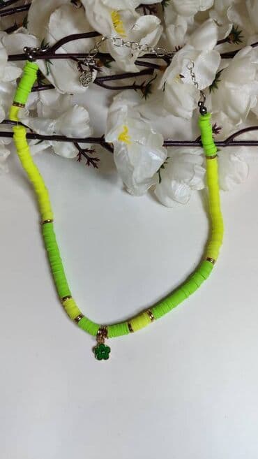 Ogrlica sa priveskom, Handmade, Materijal: Polimerna glina — 1