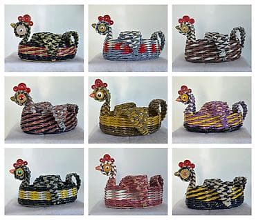 avala kontejneri cena: Ručno rađene ukrasne korpe u obliku koke - Materijal: čvrsto pletene — 2