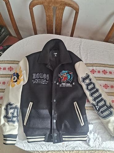 philipp plein jackets: FSBN varsity jakna – veličina S - Boja: crno telo, bež rukavi - — 3