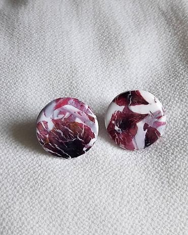 Ženska odeća: Unikatne minđuše od polimerne gline iz nove kolekcije "Dusty Rose" - — 1