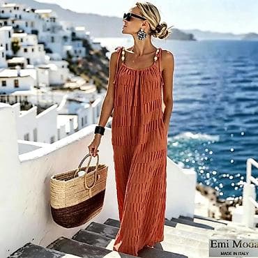 Haljine: Letnja maxi haljina Emi Moda – Made in Italy - Kroj: duga, lepršava — 2