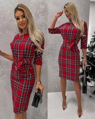 Elegantna karirana haljina - Stil: prefinjena